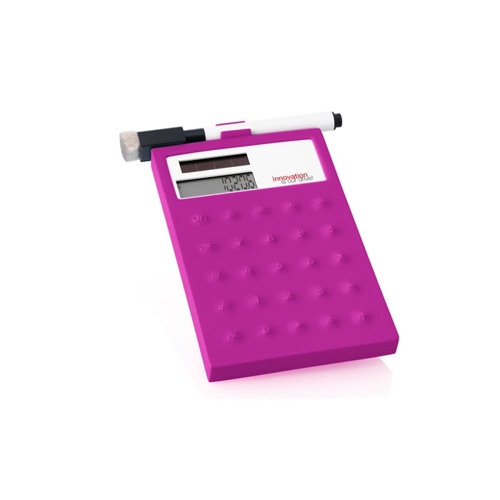 Additional Image 3 - a pink calculator with a black pen