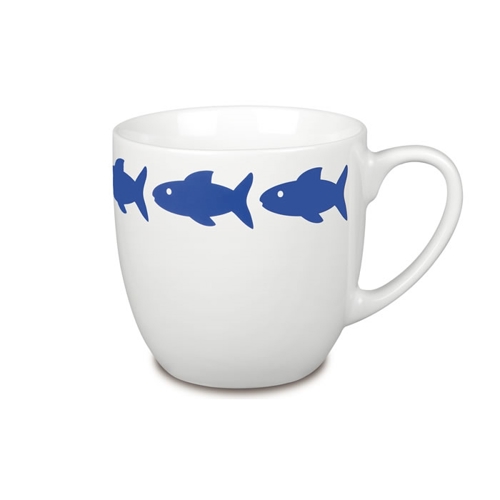 Additional Image 2 - a white and blue mug with fish designs
