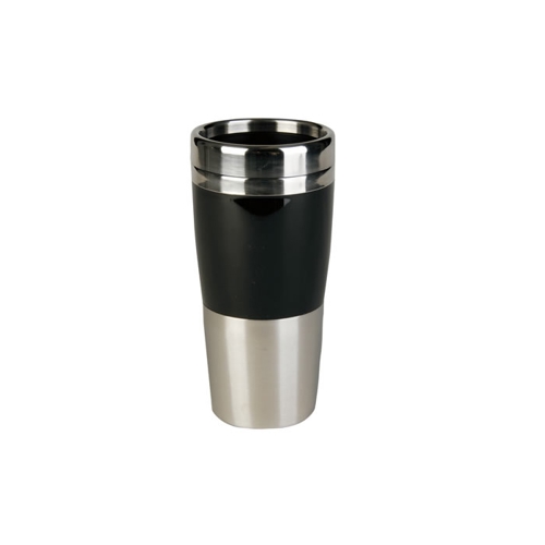 Additional Image 2 - a black and silver travel mug