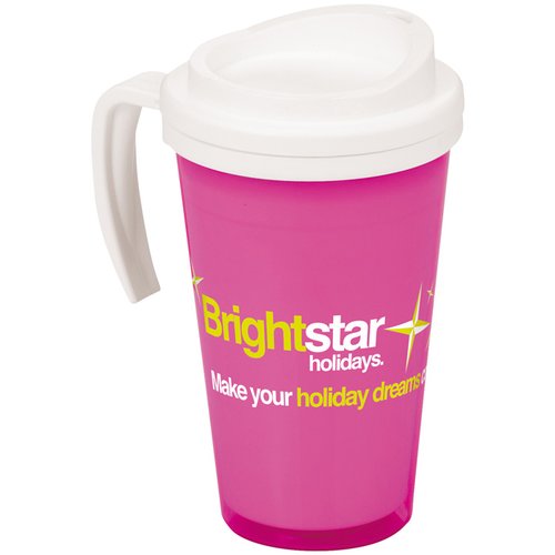 Additional Image 5 - a pink plastic cup with a white lid