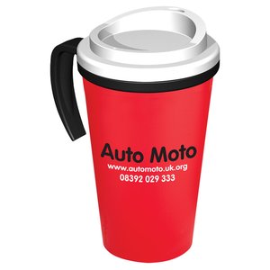 Additional Image 2 - a red coffee cup with a white lid