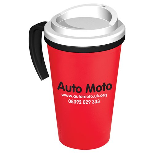 Additional Image 2 - a red coffee cup with a white lid