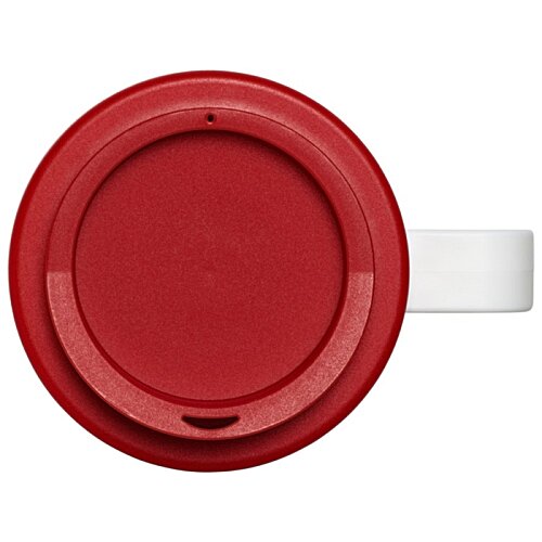 Additional Image 2 - a red plastic cup with a white band