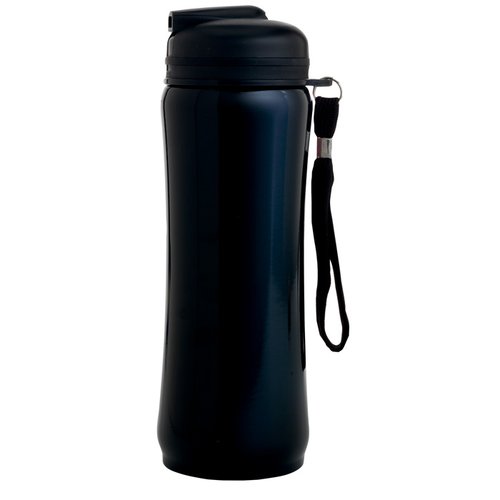Additional Image 3 - a black water bottle with a strap