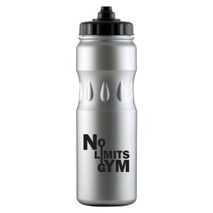 Additional Image 4 - a silver water bottle with black lid