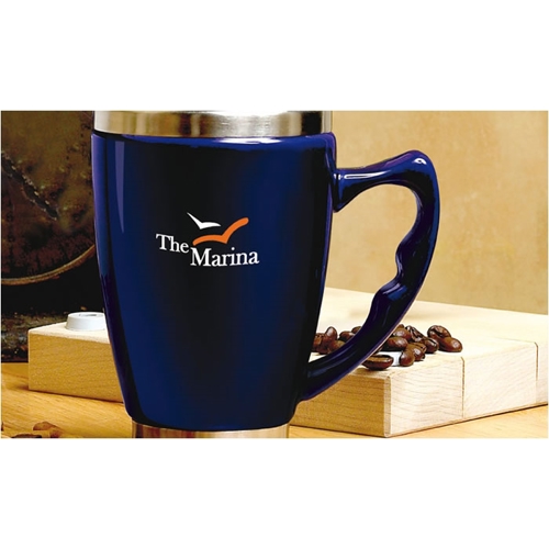 Additional Image 2 - a blue mug with silver handle