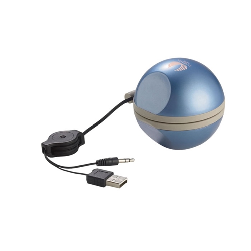 Additional Image 1 - a blue and silver ball with a black cable