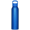 a blue bottle with a blue handle