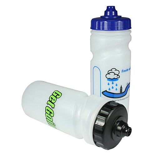 Additional Image 1 - a white plastic water bottle with blue lid