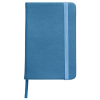 a blue notebook with a cord