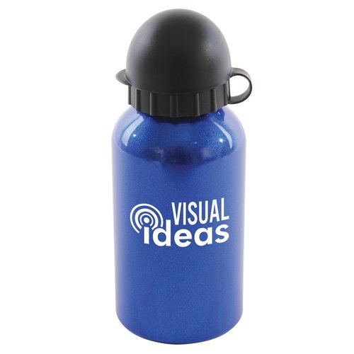 Additional Image 1 - a blue water bottle with a black cap