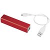 a red rectangular object with a cord