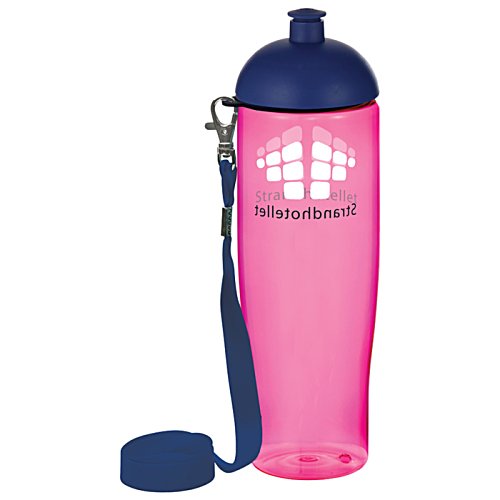 Additional Image 1 - a pink water bottle with a blue lid