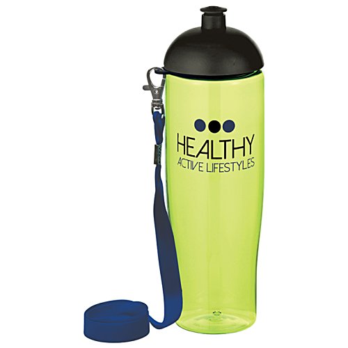 Additional Image 2 - a yellow water bottle with a blue strap
