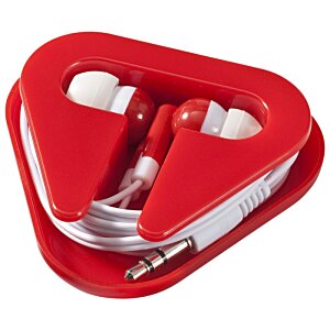 Additional Image 2 - a red and white earbuds in a red case