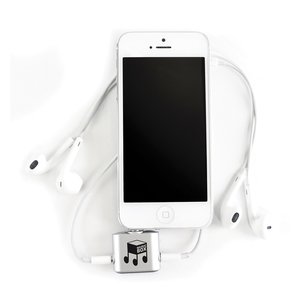 Additional Image 1 - a white cell phone with a cord attached to it