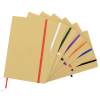 a fanned out notebooks with colored lines