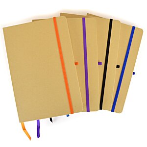 Additional Image 2 - a group of brown notebooks with colored strips