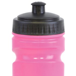 Additional Image 1 - a pink water bottle with a black lid
