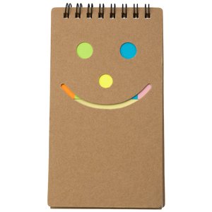 Additional Image 3 - a brown notebook with a face drawn on it
