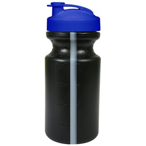 Additional Image 2 - a black water bottle with a blue lid