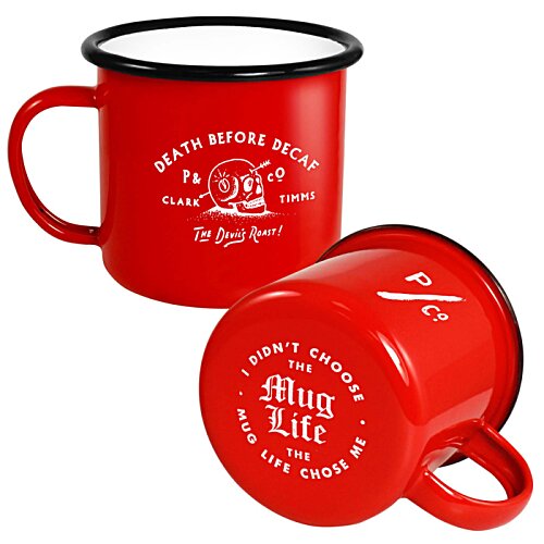 Additional Image 1 - a red mug with black rim