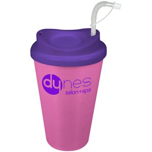 Additional Image 7 - a pink cup with a purple lid and straw