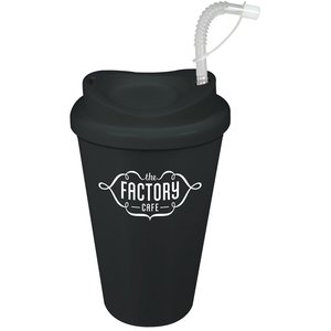 Additional Image 1 - a black cup with a straw