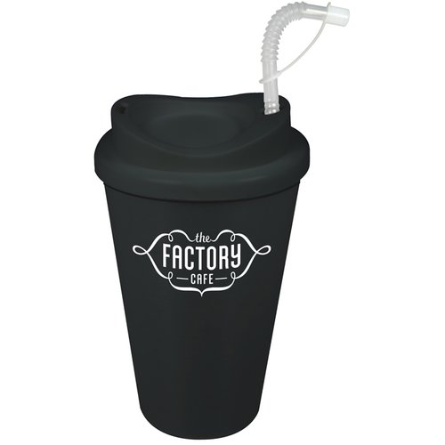 Additional Image 1 - a black cup with a straw