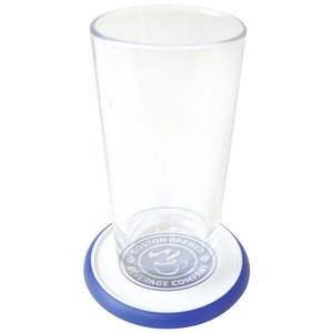 Additional Image 1 - a clear glass with a blue rim