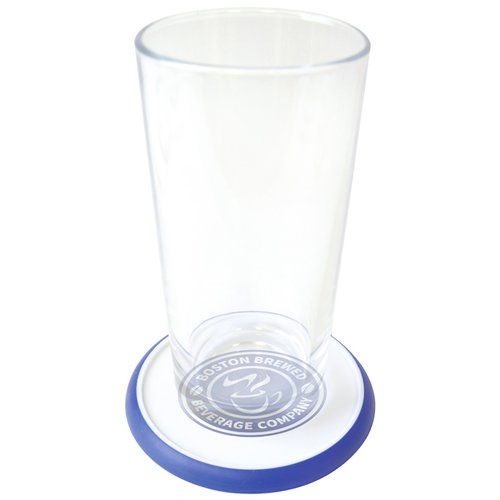 Additional Image 1 - a clear glass with a blue rim