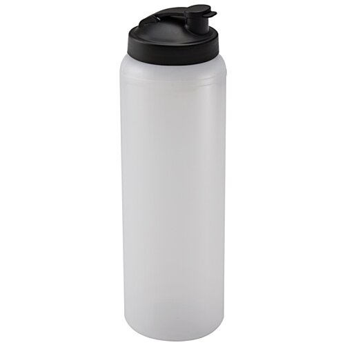 Additional Image 2 - a white plastic water bottle with black lid