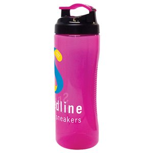 Additional Image 3 - a pink water bottle with a black lid