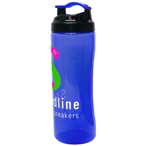 Additional Image 1 - a blue water bottle with a black lid