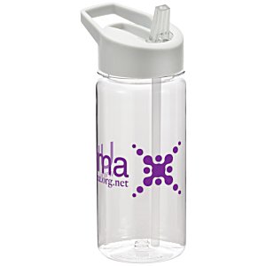 Additional Image 1 - a plastic water bottle with a straw