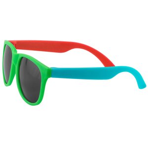 Additional Image 4 - a pair of sunglasses with a red and blue frame