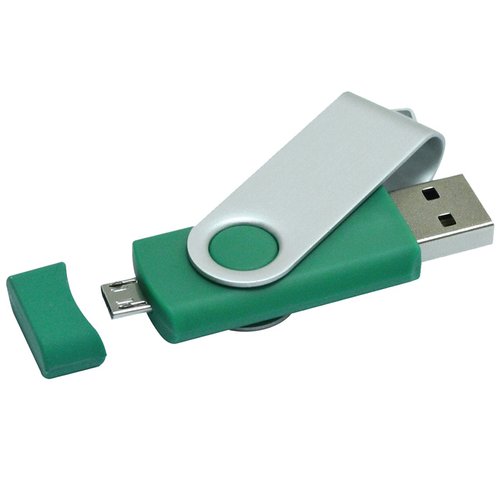 Additional Image 2 - a green and white usb flash drive