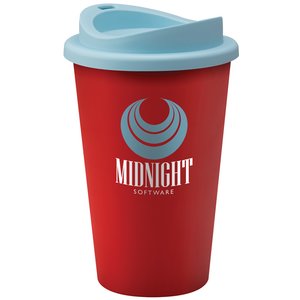 Additional Image 6 - a red coffee cup with a blue lid