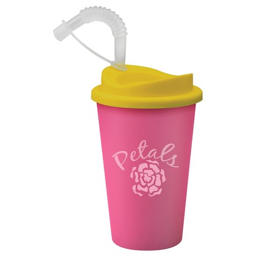 Additional Image 2 - a pink cup with a straw