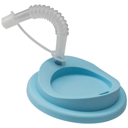 Additional Image 1 - a blue toilet bowl with a white handle