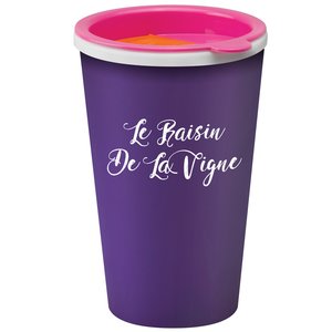 Additional Image 1 - a purple cup with pink lid