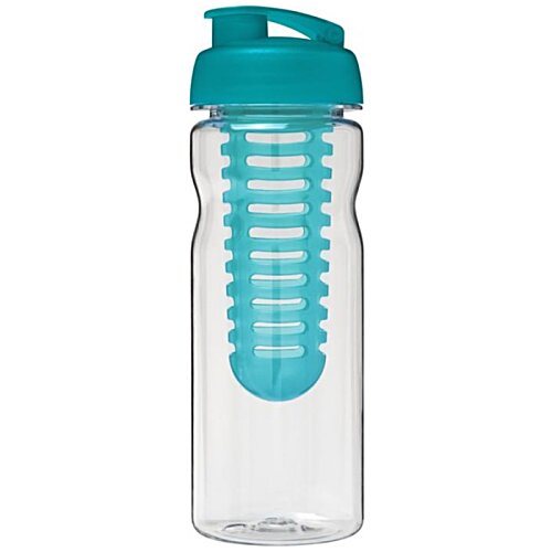 Additional Image 1 - a clear plastic water bottle with a blue lid