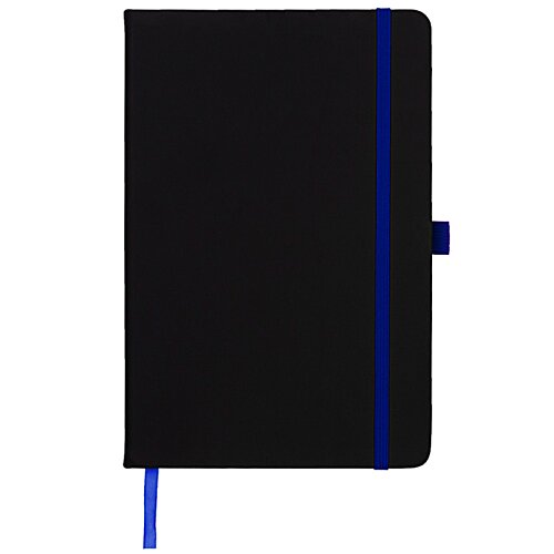 Additional Image 2 - a black notebook with blue stripe
