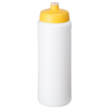 a white and yellow plastic bottle