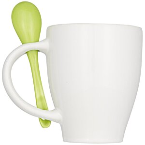 Additional Image 1 - a white mug with a green spoon