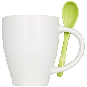 Additional Image 2 - a white mug with a green spoon