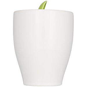 Additional Image 3 - a white vase with a green leaf