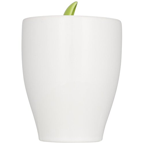 Additional Image 3 - a white vase with a green leaf