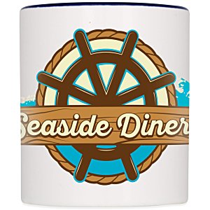 Additional Image 4 - a white mug with a brown and blue design