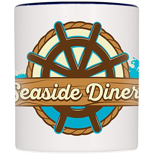 Additional Image 4 - a white mug with a brown and blue design